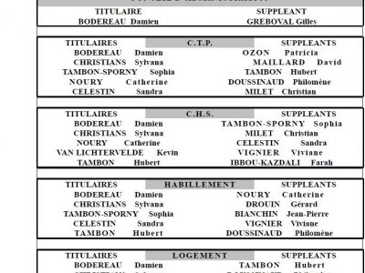 COMPOSITION de la DELEGATION SCHADOV-CGT dans les DIFFERENTES COMMISSIONS de l’EPV à dater du 25/09/09