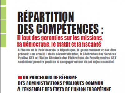 RÉPARTITION DES COMPÉTENCES : Il faut des garanties sur les missions, la démocratie, le statut et la fiscalité