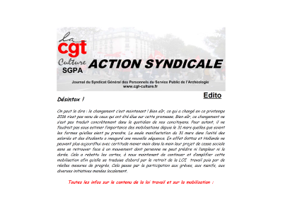 Action Syndicale décembre 2016