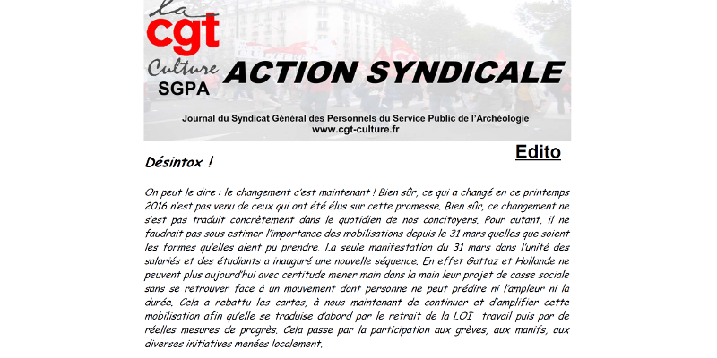 Action Syndicale décembre 2016