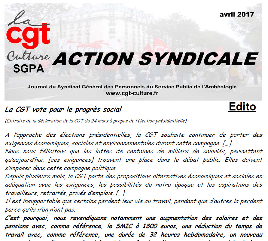 action syndicale avril 2017
