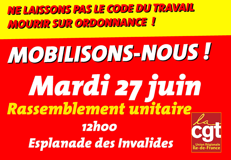 mobilisation CGT du 27 juin 2017