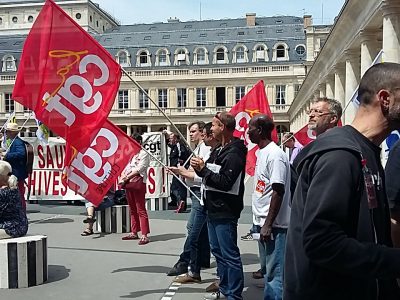 Les vidéos du rassemblement CGT FSU UNSA aux Colonnes de Buren le 8 juin 2017