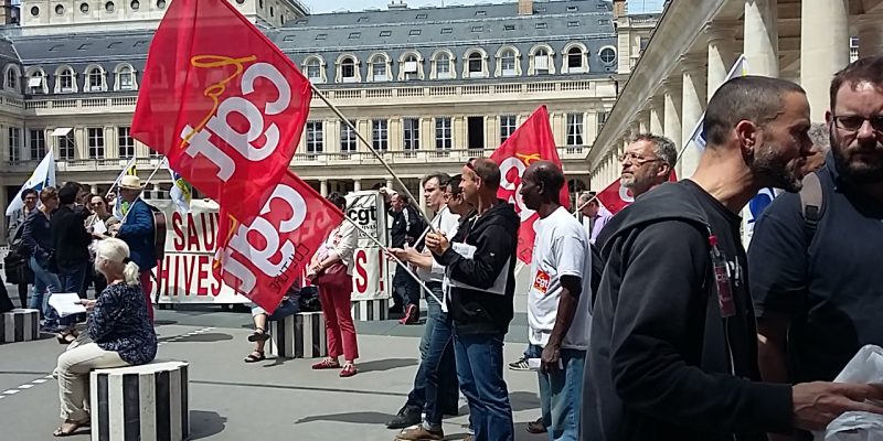 Les vidéos du rassemblement CGT FSU UNSA aux Colonnes de Buren le 8 juin 2017