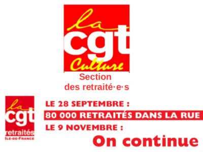 LE 28 SEPTEMBRE : 80 000 RETRAITÉS DANS LA RUE ! LE 9 NOVEMBRE : On continue  !