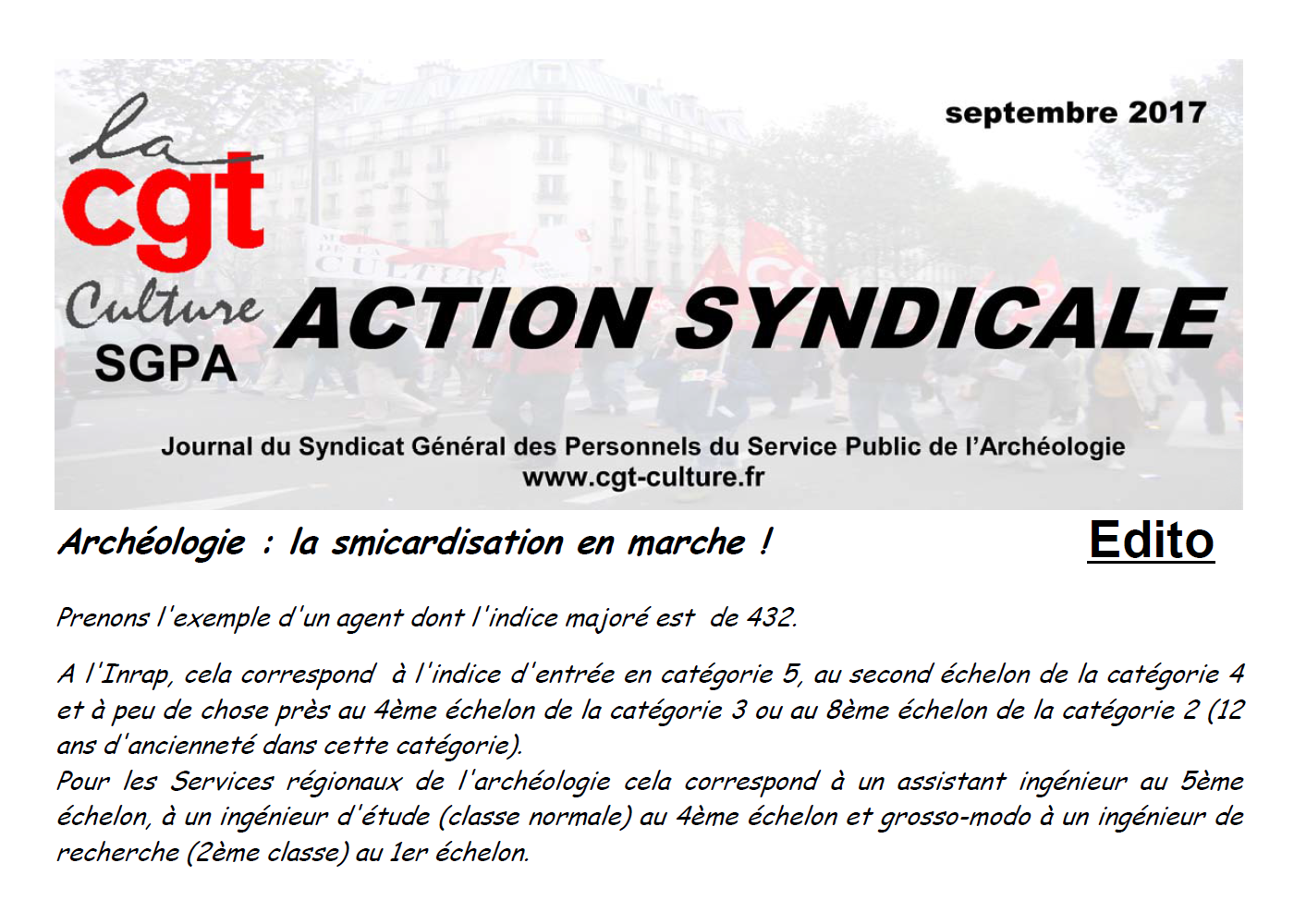 action syndicale septembre 2017