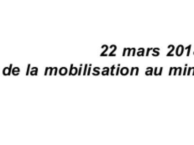 22 mars 2018 : Etat de la mobilisation au ministère de la Culture