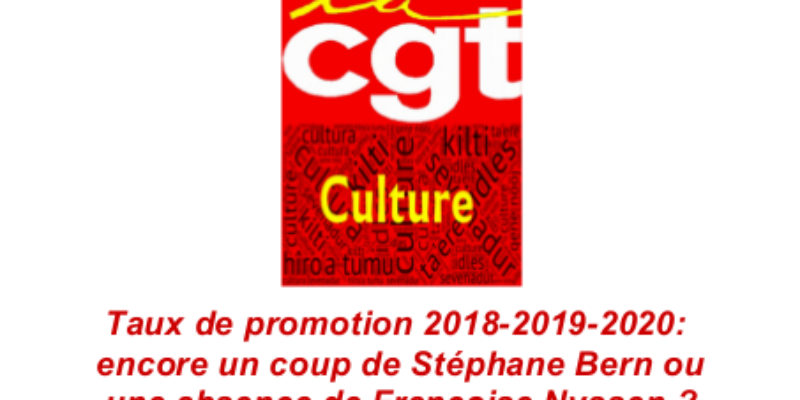 Taux de promotion 2018-2019-2020 : encore un coup de Stéphane Bern ou une absence de Françoise Nyssen ?