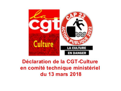 Déclaration de la CGT-Culture en comité technique ministériel