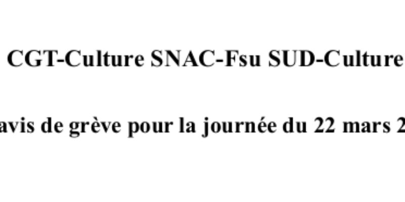 CFTC CGT FSU SUD UNSA Préavis de grève pour la journée 22 mars 2018