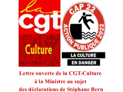 Lettre ouverte de la CGT-Culture à la Ministre au sujet des déclarations de Stéphane Bern