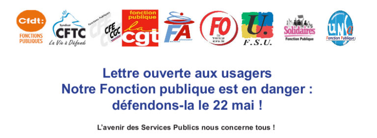 22 mai lettre aux usagers cgt