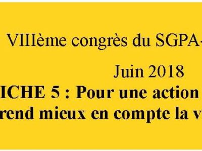 document d’orientation sgpa-cgt: fiche 5 L’action sociale