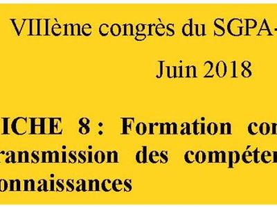 document d’orientation sgpa-cgt: fiche 8 formation et transmission