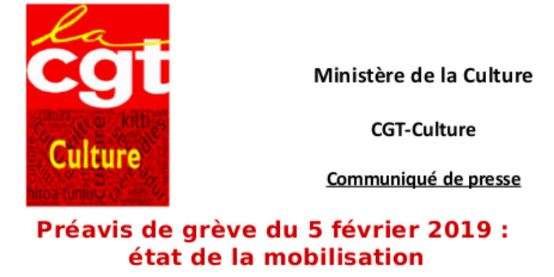 Préavis de grève du 5 février 2019 :  état de la mobilisation