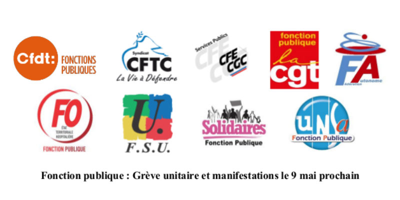 Fonction publique : Grève unitaire et manifestations le 9 mai prochain