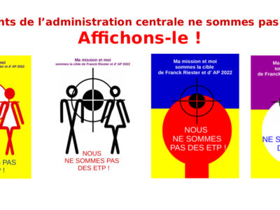 Nous agents, de l’administration centrale, ne sommes pas des ETP ! Affichons-le !