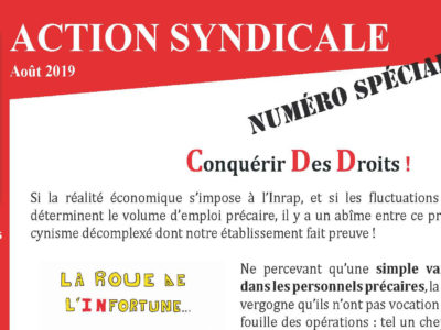 Inrap- Action Syndicale Août 2019