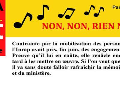 INRAP: Non, Non, rien n’a changé!