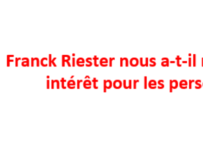 Franck Riester nous a-t-il menti sur son intérêt pour les personnels ?