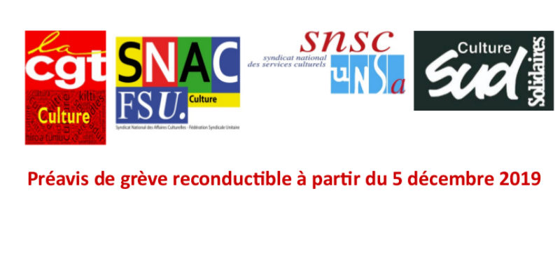 Préavis de grève reconductible à partir du 5 décembre 2019