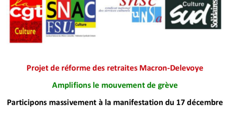 Participons massivement à la manifestation du 17 décembre