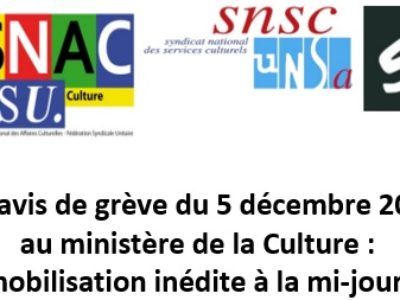 Intersyndicale culture : point sur la mobilisation inédite à la mi-journée !