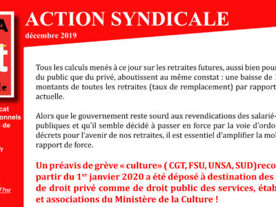 Inrap – Action Syndicale Décembre 2019