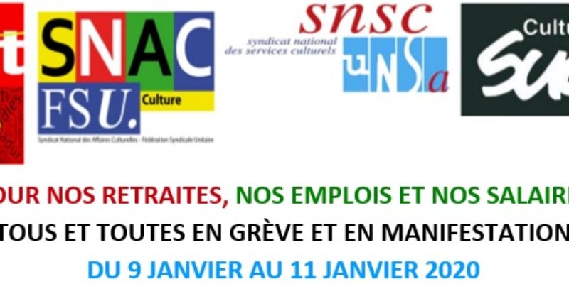 Pour nos retraites, nos emplois et nos salaires, tous et toutes en grève et en manifestation du 9 janvier au 11 janvier 2020