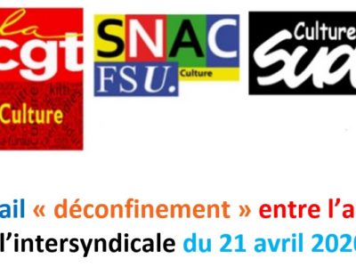 Compte-rendu du groupe de travail « déconfinement » entre l’administration et l’intersydicale du 21 avril 2020