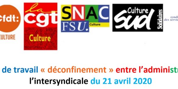 Compte-rendu du groupe de travail « déconfinement » entre l’administration et l’intersydicale du 21 avril 2020