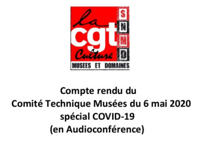 Compte rendu du Comité Technique Musées du 6 mai 2020 spécial COVID-19