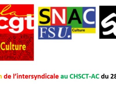 Déclaration de l’intersyndicale au CHSCT-AC du 28 mai 2020