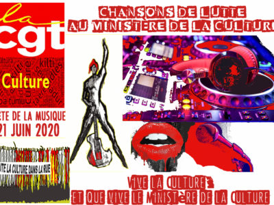 Fête de la musique 21 juin 2020 : Chansons de lutte au ministère de la Culture