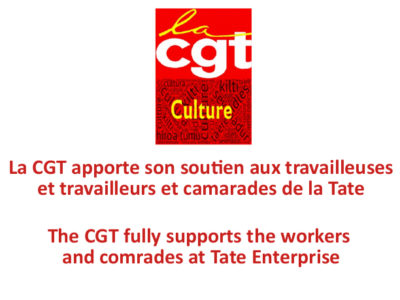 La CGT apporte son soutien aux travailleuses et travailleurs et camarades de la Tate