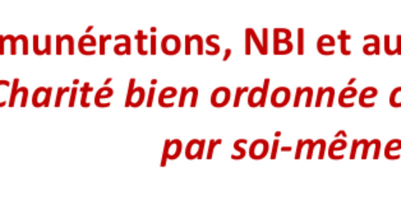 Rémunérations, NBI et autres primes