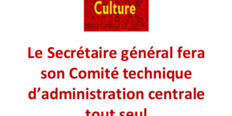 Le Secrétaire général fera son Comité technique d’administration centrale tout seul