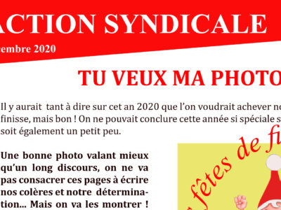 Archéo – ACTION SYNDICALE DECEMBRE 2020