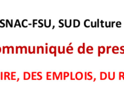 Communiqué de Presse : DU SALAIRE, DES EMPLOIS, DU RESPECT !