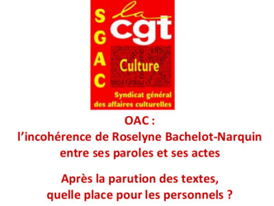 OAC : l’incohérence de Roselyne Bachelot-Narquin entre ses paroles et ses actes