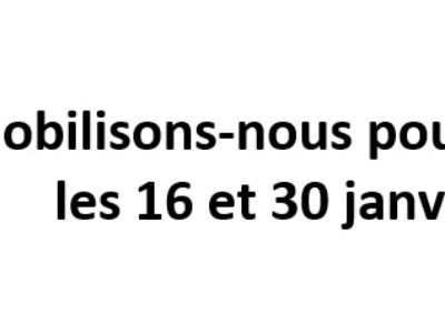Mobilisons-nous pour nos libertés les 16 et 30 janvier 2021 !