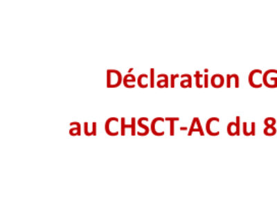 Déclaration CGT-Culture au CHSCT-AC du 8 février 2021