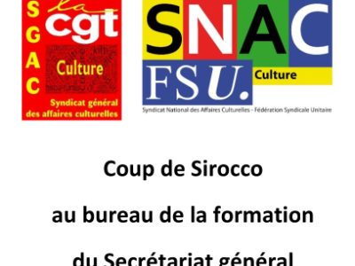 Coup de Sirocco au bureau de la formation du Secrétariat général