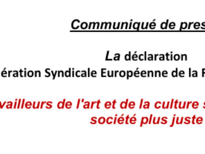 La déclaration de la FSEFP : Les travailleurs de l’art et de la culture sont essentiels à une société plus juste