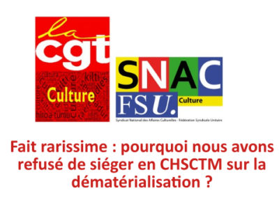 Fait rarissime : pourquoi nous avons refusé de siéger en CHSCTM sur la dématérialisation ?
