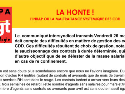 La Honte ! L’Inrap ou la maltraitance systémique des CDD