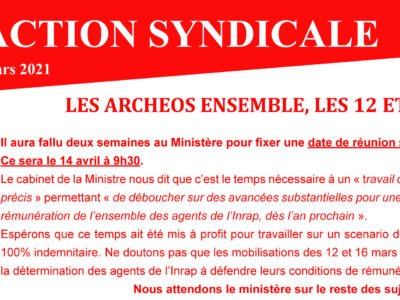 Archeo – Action syndicale Mars 2021