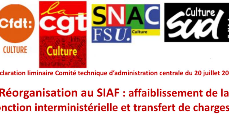Réorganisation au SIAF : affaiblissement de la fonction interministérielle et transfert de charges !