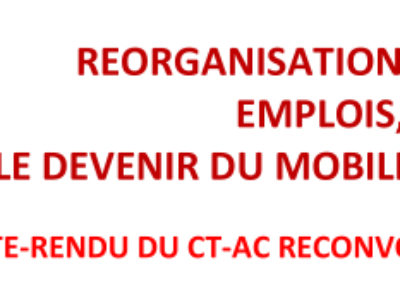 REORGANISATION DU SIAF, EMPLOIS, LE DEVENIR DU MOBILIER NATIONAL
