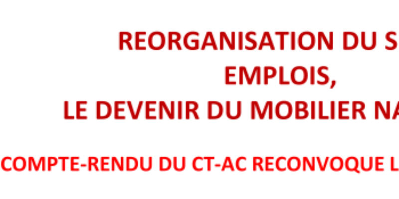 REORGANISATION DU SIAF, EMPLOIS, LE DEVENIR DU MOBILIER NATIONAL